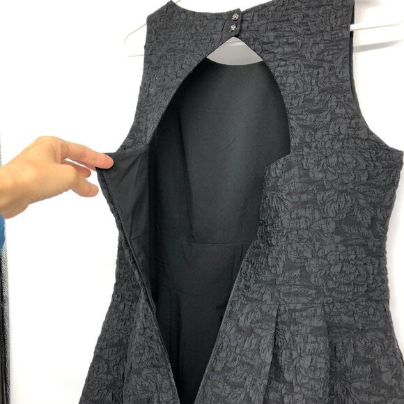 RW&Co Black Jacquard textured sleeveless fit and flare open back dress size 8 - Picture 12 of 15